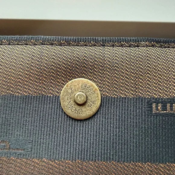 Fendi Pequin Striped Vintage Shoulder Bag Brown & Black | Made in Italy - Picture 14 of 16